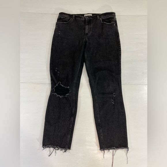 Abercrombie & Fitch Jeans Women’s 31/14 Black The Skinny High Rise Distressed - Picture 2 of 12